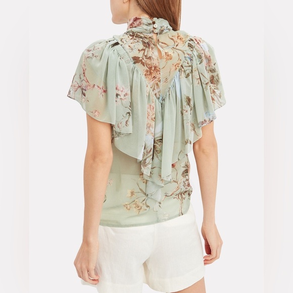 PREEN BY THORNTON BREGAZZI Original Print Ruffle Floral Blouse EUC Size - M - Picture 4 of 16